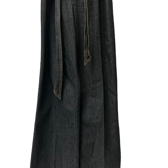 Y2K Bisou Bisou Michele Bohbot Denim Wide Leg Jumpsuit. - Picture 12 of 13